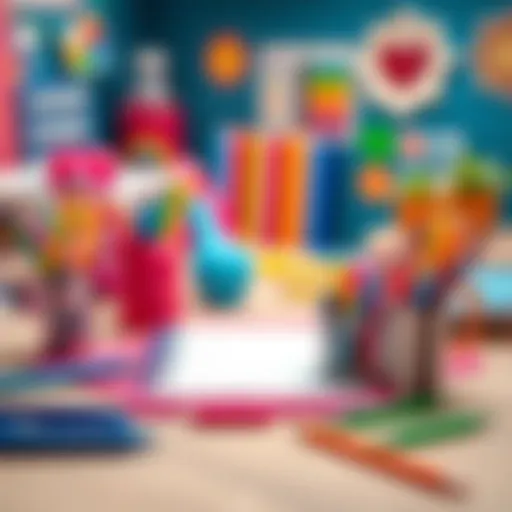 Colorful stationery set showcasing creativity