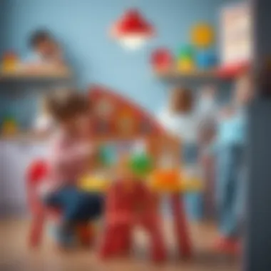 Children engaged in imaginative play with a kitchen toy set