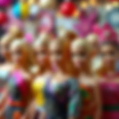 Diverse Barbie dolls representing different cultures