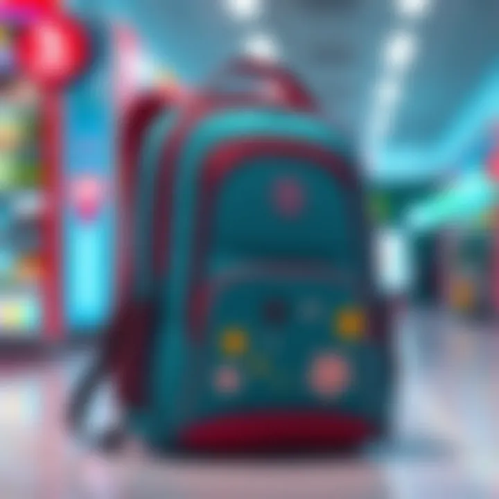 Illustration of ergonomic design features in school bags