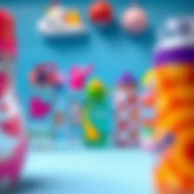 Diverse Designs for Every Preference A variety of girls' water bottles showcasing different designs
