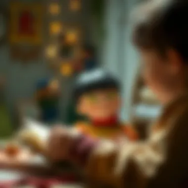 Fostering Emotional Development with Puppet Books A child interacting with a puppet book