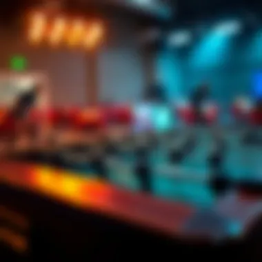 A captivating foosball table showcasing a game in progress, reflecting the excitement of competition.