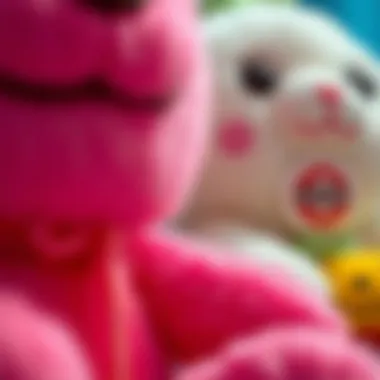 Safety Standards on Plush Toys A close-up of safety labels on plush toys, emphasizing safety standards