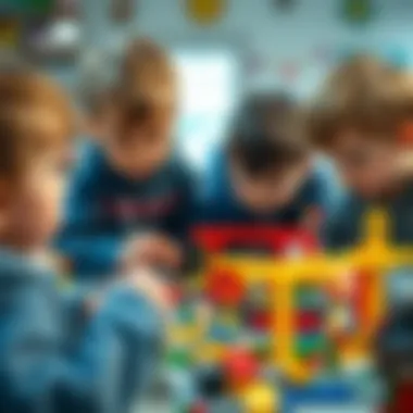 Children engaged in creative play with construction sets