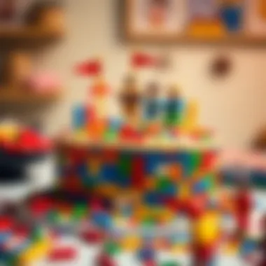 Creative Lego-themed cake design with figurines