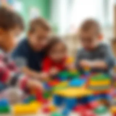 Fostering Social Interaction through Play Children engaging in collaborative play with Lego Duplo sets.