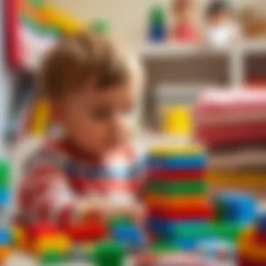 Enhancing Fine Motor Skills with Lego Duplo A child developing fine motor skills while stacking Lego Duplo blocks.