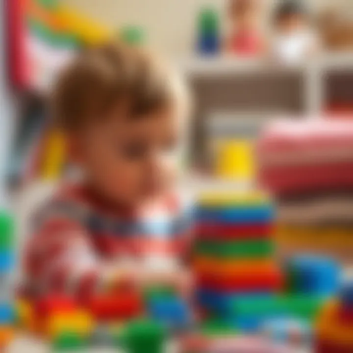Enhancing Fine Motor Skills with Lego Duplo A child developing fine motor skills while stacking Lego Duplo blocks.