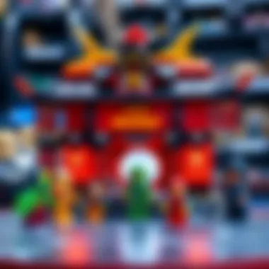 A vibrant Lego Ninjago Dojo Temple set showcasing intricate designs and characters