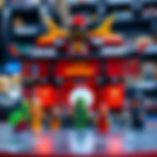 A vibrant Lego Ninjago Dojo Temple set showcasing intricate designs and characters