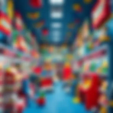A vibrant Lego Store interior filled with various products