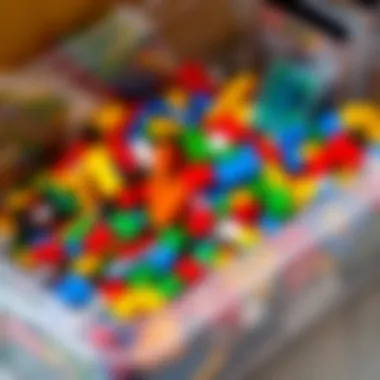 Organized Lego Collection Colorful Lego bricks organized in a clear storage bin