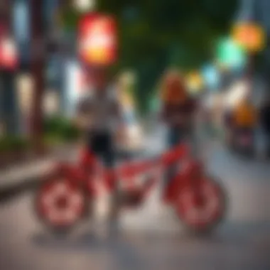 Parents selecting a twin baby bicycle on Letgo