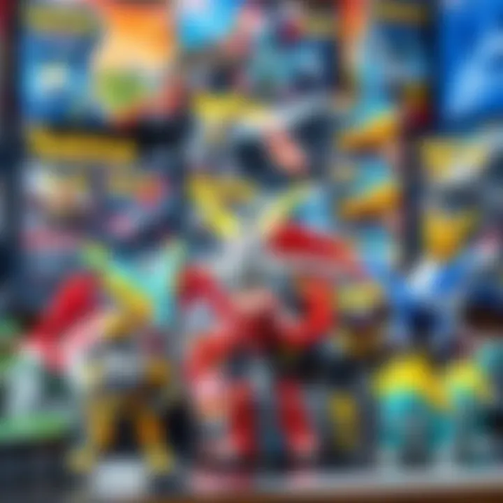 A well-arranged display of various Mega Construx Pokémon kits.
