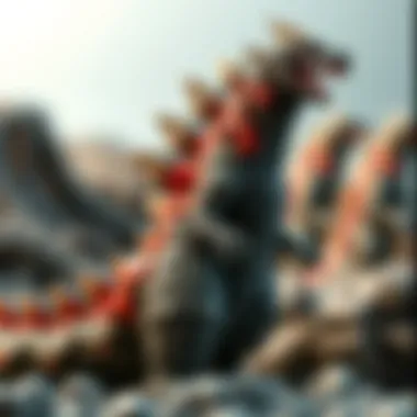 Intricate Design of Mega Godzilla Toy Detailed view of the Mega Godzilla toy showcasing its intricate design.