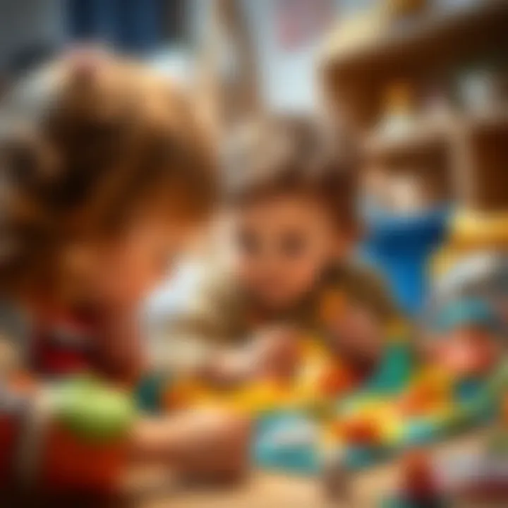 Children engaging with developmental toys