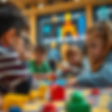 Collaborative Play in Metropol Game Children engaging in a group activity with the Metropol game.