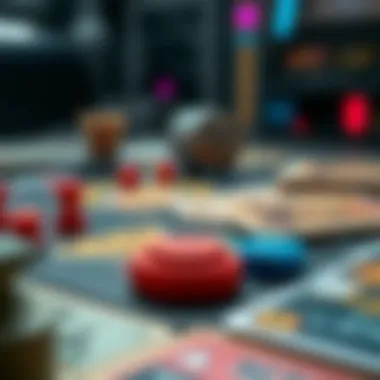 Detailed Look at Metropol Game Components A close-up of game pieces and cards used in Metropol.