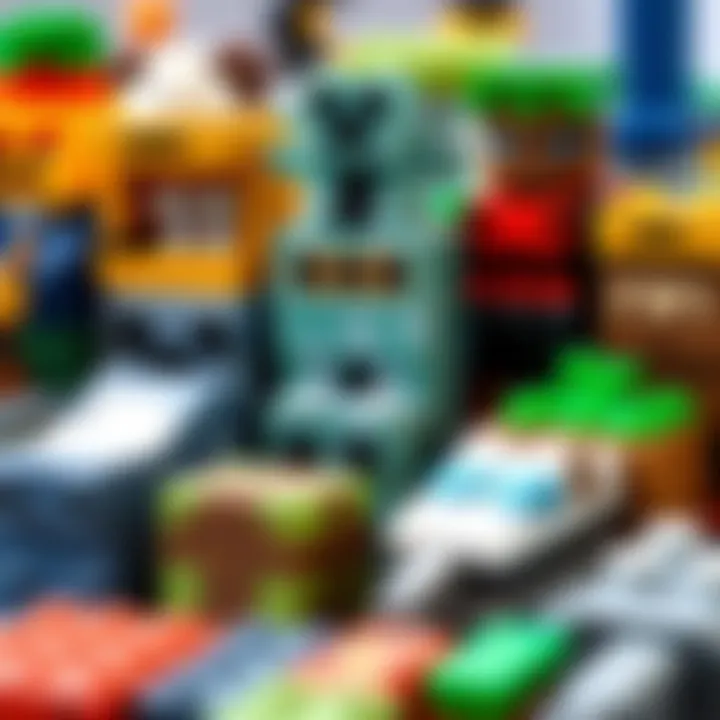 Intricate Designs of Minecraft Building Blocks Close-up of Minecraft blocks showcasing unique designs