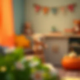 A cozy child’s room with a mini plush bear on a shelf