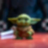 Mini Yoda toy on display