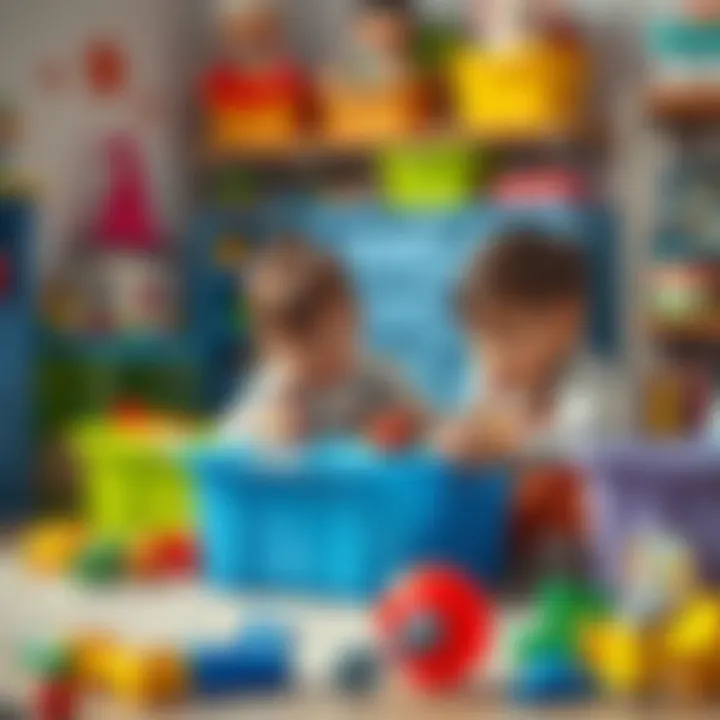 Enhancing Playtime with Storage Solutions Children playing with toys stored in plastic boxes
