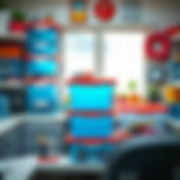 Functional Storage for Everyday Use Organized workspace showcasing plastic storage boxes