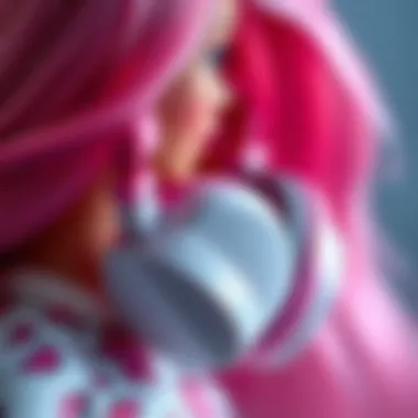 Close-up of Miniso Barbie headphones showcasing its features