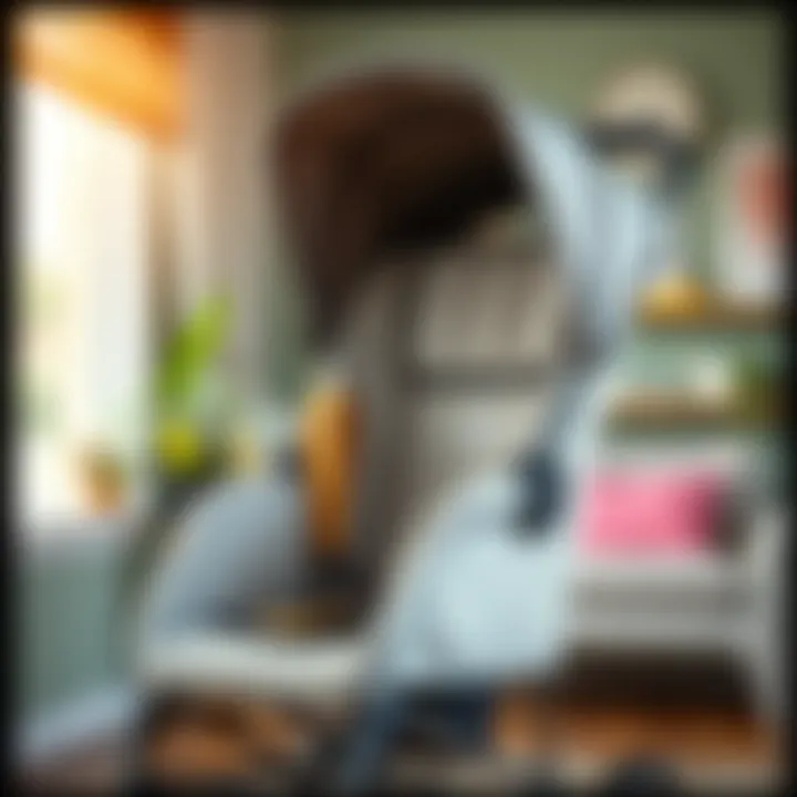 Newly Upholstered Stroller A finished stroller showcasing new fabric.