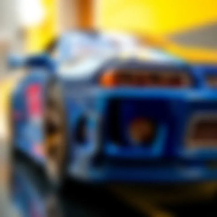 Close-up of the Nissan GT-R R34 Hot Wheels detailing