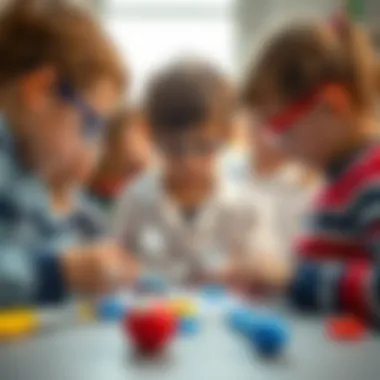 Children engaging with a science experiment kit