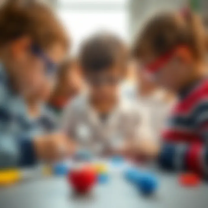 Children engaging with a science experiment kit