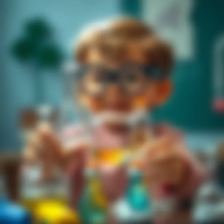 A child showcasing a successful experiment outcome