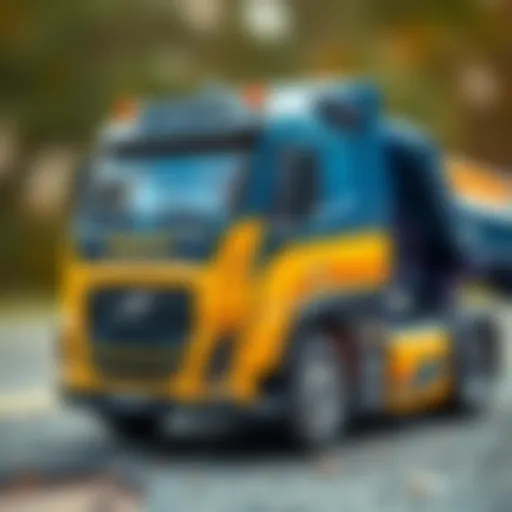 Volvo toy truck showcasing design features