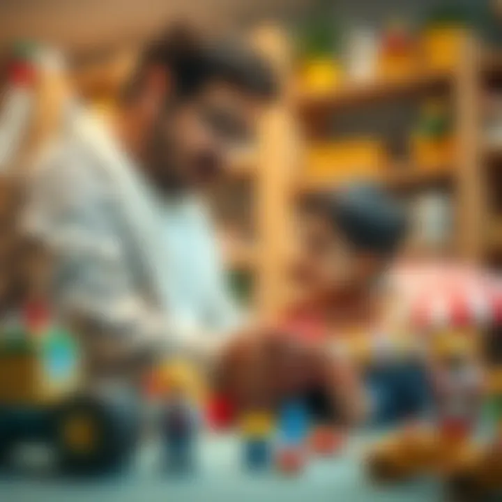 Interactive Playtime Between Parent and Child Parent playing with child