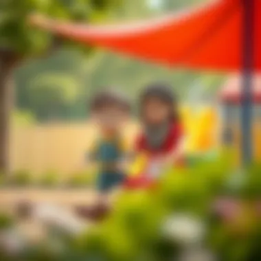 A parent selecting a suitable play park for their child