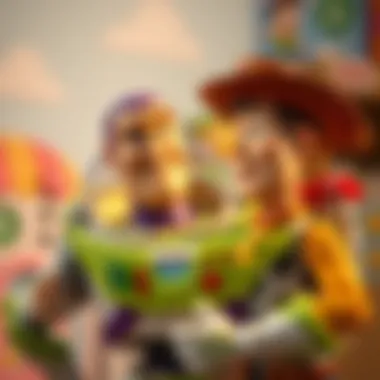 Parents exploring educational benefits of Buzz and Woody