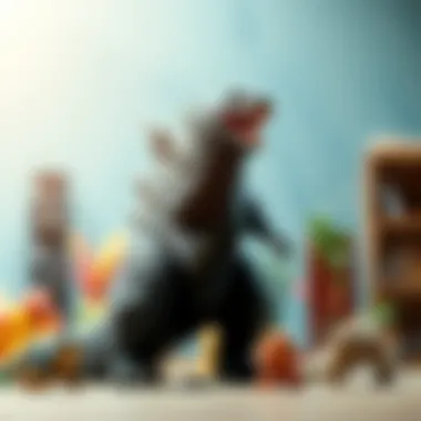 Parents helping their child choose the right Toy Godzilla for their age group