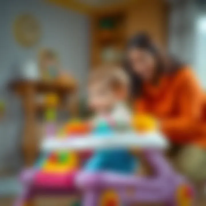 Parental Engagement in Child Development through Activity Walkers Parents observing child using activity walker