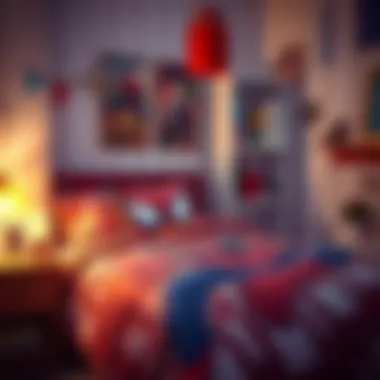 Parents selecting Spider-Man bedding for their child