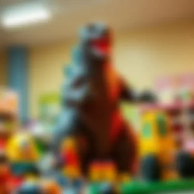 Selecting Safe Toys Including Mega Godzilla Parents selecting toys including the Mega Godzilla with safety standards in mind.