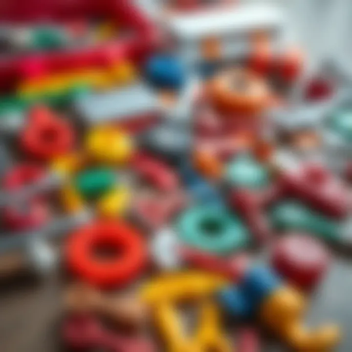 Colorful Pilsan repair set pieces spread out