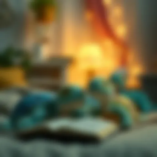 A cozy environment with plush turtles for emotional support