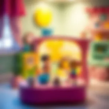 An educational layout demonstrating the developmental benefits of Polly Pocket