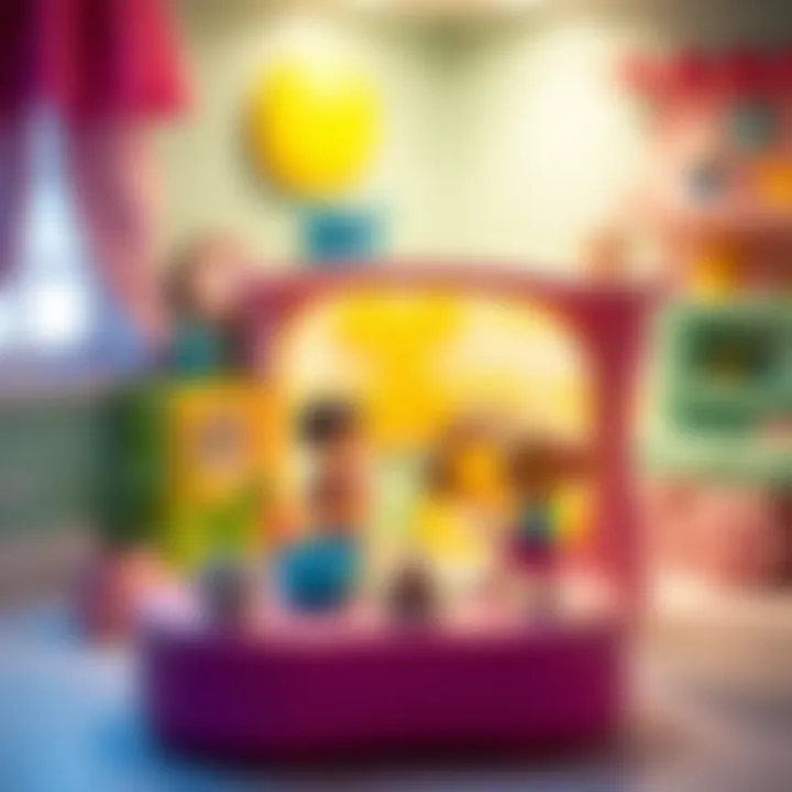 An educational layout demonstrating the developmental benefits of Polly Pocket