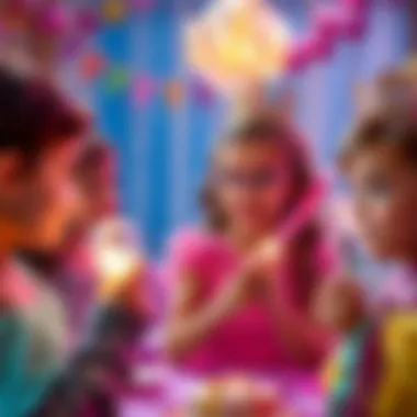 Magical Moments: Role-Play with Princess Wands Children engaged in imaginative role-play using princess wands at a themed birthday party