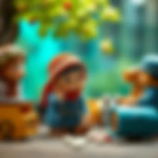 Imaginative Play with Rafadan Tayfa Characters Rafadan Tayfa characters engaging in imaginative play