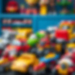 Robocar Poli toy vehicles in a colorful display