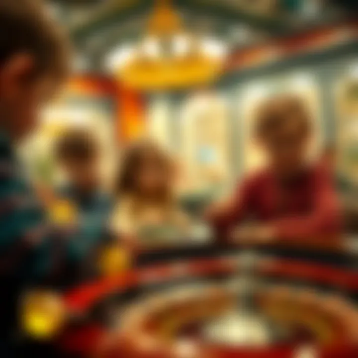 Children engaged in a lively game of roulette
